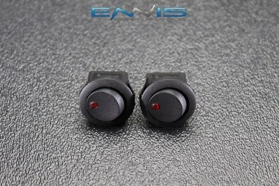 2 PIEZAS INTERRUPTOR BASCULANTE REDONDO 3/4 ORIFICIO DE MONTAJE 16 AMP 12V 3 PIN ROJO LED PALANCA IBRRSR Foto 1 de 4