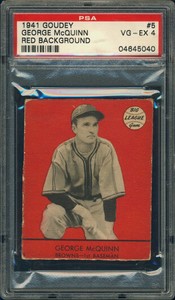 1941 Goudey #5 George McQuinn PSA 4 St. Louis Browns (Red)
