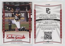2014 Leaf Perfect Game Showcase Auto Red /5 Carlos Garrido #A-CG2 Auto