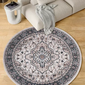 Soft Fluffy Round Carpet Bedroom Circular Circle Round Rug Faux Wool Large Mat - Picture 1 of 12