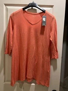 NEW Eileen Fisher V Neckline Hemp Organic Cotton Tunic, Size S/P, Retail $148 - Picture 1 of 5