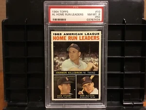 1964 Topps AL HOME RUN LEADERS #10 Harmon Killebrew PSA NM-MT 8 (PD) Error - Picture 1 of 2