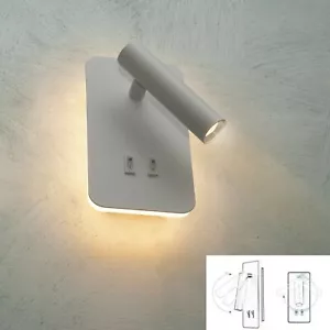 LAMPADA LED DA LETTURA DA PARETE MURO APPLIQUE 6W ORIENTABILE PER CASA HOTEL B&B - Foto 1 di 11