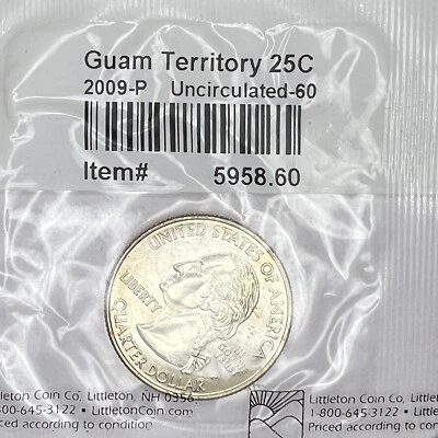 2009 P Guam Territories Quarter 25 Cent Coin Uncirculated Littleton - Image 1 of 4