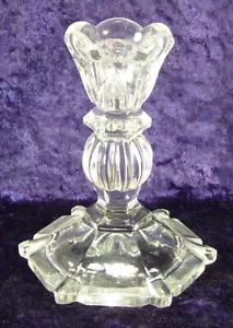 Elegant Single Clear Glass Candlestick - Picture 1 of 3