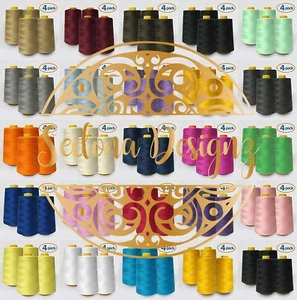 4 PACK of 6000 Yard each Spools Sewing Thread All Purpose 100% Polyester - Picture 1 of 28