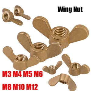 Solid Brass Wing Nuts For Metric Bolts & Screws Brass Wing Nut M4 M5 M6 M8~M12 - Picture 1 of 7