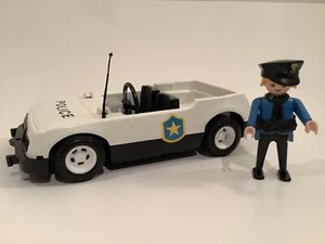 VINTAGE 1976 PLAYMOBIL #3149 POLICE CAR WITH POLICE OFFICER - NO WINDSHIELD - - Picture 1 of 5