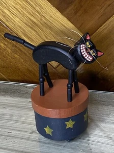 Primitive Halloween Schiebepuppe schwarze Katze - Bild 1 von 8