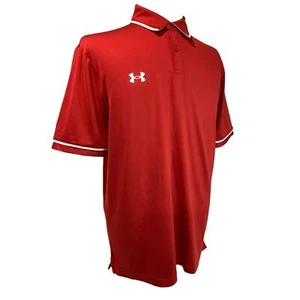 Medium Under Armour Mens New Red Tipped Team Polo Shirt 1376904 - Picture 1 of 8