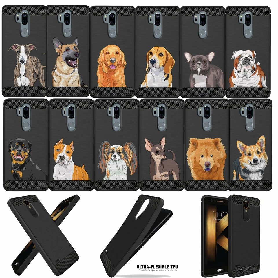 For LG G7/ LG G7 ThinQ, Case Dog Designs Slim Black Flexible TPU Cover - Image 1 of 1