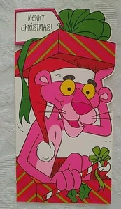1977 Pink Panther Vintage Christmas card Ambassador Cards no Envelope NOS - Picture 1 of 5