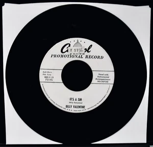 BILLY VALENTINE: It's A Sin~Near Mint Soul Promo 45 From 1955~CAPITOL #F3145 - Foto 1 di 2