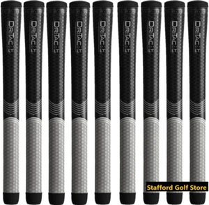 Winn Dri-Tac LT Less Tapered Golf Grips Standard .600R Core Black/Gray- Set of 9 - Picture 1 of 6
