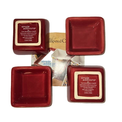 "Juego de 4 platos de condimento Pampered Chef 2 1/2"" pequeños cuadrados de arándano #2051 NUEVO Foto 1 de 4