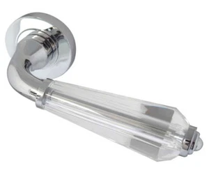 Fluted Glass Door Handles on Rose - Imagen 1 de 3