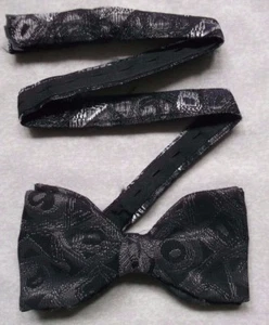 Bow Tie Bowtie dickie Mens Vintage Adjustable SILVER GREY - Picture 1 of 2