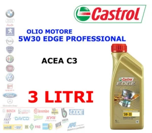 3 LT OLIO MOTORE CASTROL EDGE PROFESSIONAL LL 5W-30 Acea C3 BMW VW AUDI - Foto 1 di 2