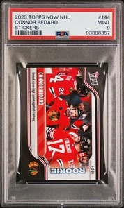QTY🔥PSA 9🔥2023-24 Topps Now NHL Connor Bedard Stickers RC #144 Blackhawks - Picture 1 of 1