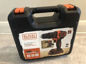 Black+Decker Cordless 18V Hammer Drill Driver +Battery, Charger Sparsely Used - Picture 1 of 9