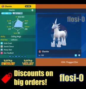 6IV Glastrier Pokemon Scarlet and Violet - Picture 1 of 1