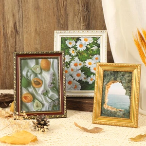 Vintage Small Photo Frame Resin Picture Holder Wedding Home Table Decor Supplies - Picture 1 of 25