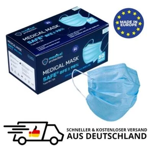 50 Medizinische OP Maske IIR Einweg Mundschutz 3lagig, Spenderbox, Made in EU - Bild 1 von 7