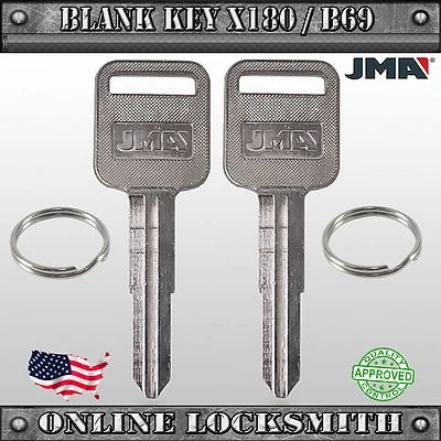 2 New Uncut Replacement Keys For Chevy / Geo / Suzuki Vehicles - B69 / X180 - Image 1 of 2