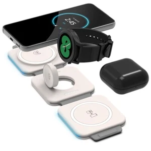 3in1 Foldable Wireless Charging Travel Charger - Galaxy Phone/Buds/Samsung Watch - Picture 1 of 6