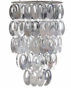 Silver Foil Chandelier / Hanging Lamp + IKEA cord set - Picture 1 of 3