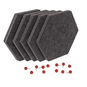 6x Filz-Memotafeln zum Kleben 6-eckig + 12 Stecknadeln Pinnwand Notitztafel NEU - Bild 1 von 5