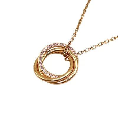 Cartier Trinity Necklace Pink Gold 750PG Pink Sapphire Black Ceramic Jewelry - Image 1 of 4