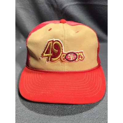 Gorra de camionero de colección 49ers con licencia NFL ajustable a presión años 80 90 YA Foto 1 de 4