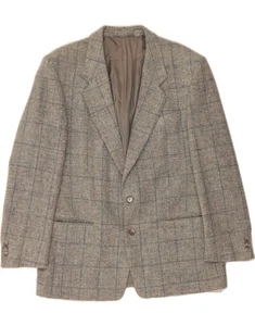 HARRIS TWEED Mens 2 Button Blazer Jacket UK 38 Medium Grey Check Wool BI01 - Picture 1 of 4