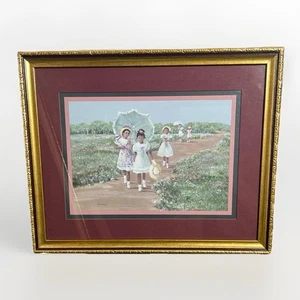 Ann Mount Mädchen zu Fuß auf dem Weg mit Parosol gerahmte Kunst 12,5" x 15,5" - Bild 1 von 14
