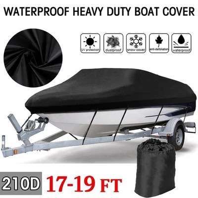 17-19ft Heavy Duty Boat Cover Waterproof Rain UV V-Hull Fishing Ski Trailerable - Image 1 of 4