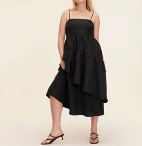 Kate Spade New York x Target Tiered Ruffle Black Tank Midi Dress XL NEW - Picture 1 of 6