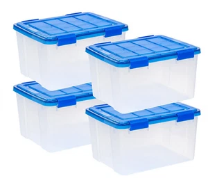 IRIS USA WeatherPro 44 Quart Clear Plastic Storage Box with Protective Gasket Li - Picture 1 of 5