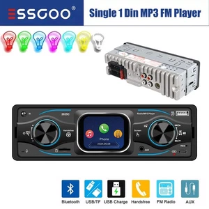 Single 1 Din Car Radio Bluetooth Player Stereo USB AUX FM In-dash Head Unit MP3 - Picture 1 of 11