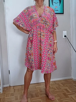 Kleid Pink Sommerkleid Sommer Urlaub Rosa Gr. 4XL 52 54 Minikleid Strand - Bild 1 von 4