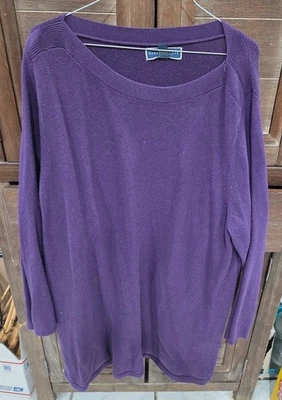 Suéter para mujer Karen Scott talla grande manga larga púrpura uva talla 3X Foto 1 de 3