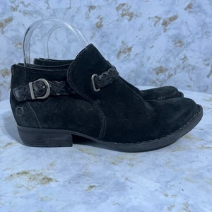 Born Nolina Para Mujer Talla 6.5M Zapatos Negros Gamuza Cómodos Cremallera Moda Botines - Imagen 1 de 12