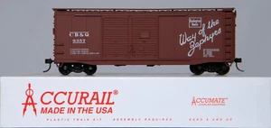 HO Accurail #3614 40' DD Steel Boxcar CB&Q #9357 Construido - Imagen 1 de 4
