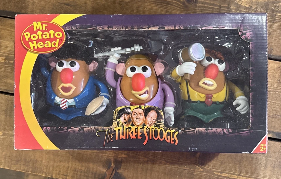 The Three Stooges Mr Potato Head Collectors Set Larry Moe Curly Hasbro 2011