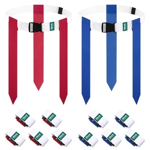 Flag Football Belts, 10 Player Flag Football Sets Includes 10 White Adjustabl... - Picture 1 of 7