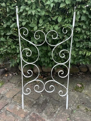 Vintage Aluminum Storm Door Push Pet Guard Grill Decorative WHITE Trellis 34" - Image 1 of 4