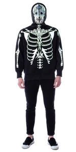 Men's Glow in The Dark Skeleton Costume Zip Hoodie - Picture 1 of 4