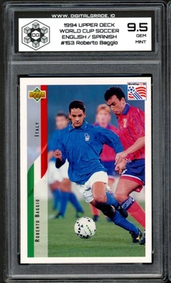 Copa Mundial de Fútbol 1994 Upper Deck #153 Roberto Baggio DG 9,5 gema como nueva con 10 Foto 1 de 3