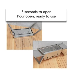 Camping Smoker BBQ Grill Portable Multi Functional Stainless Steel Collapsi GDB - Picture 1 of 12