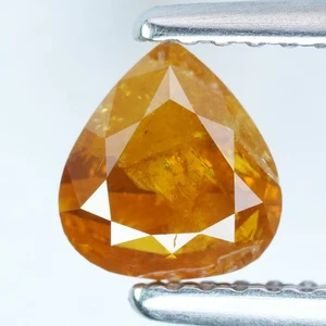 1.02Ct Rare 100% Natural No Treated I-1 Pear Fancy deep yellowise Orange Diamond - Picture 1 of 8